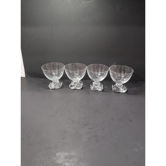 Tiffin Franciscan Du Jour Champagne Glasses, Set of 4 Tall Sherbet Glasses, Vtg - Picture 4 of 9